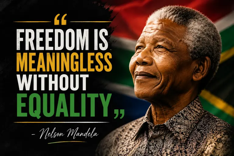 "Freedom Is Meaningless Without Equality" Mandela Quote 