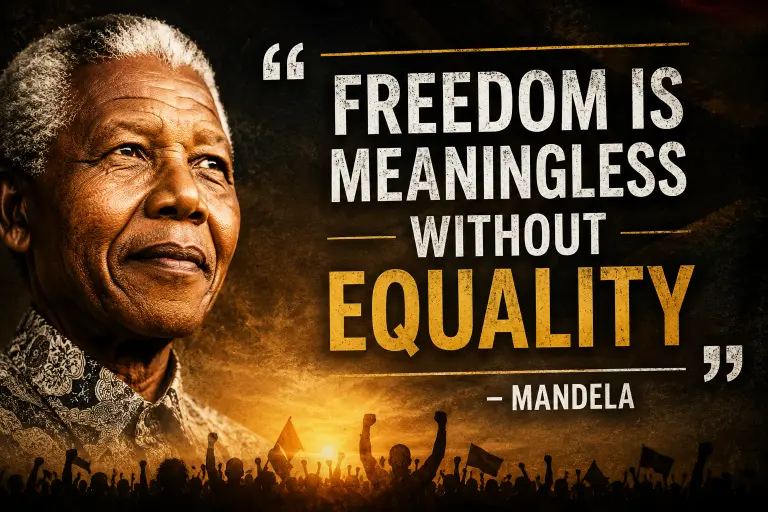  "Freedom Is Meaningless Without Equality" Mandela 