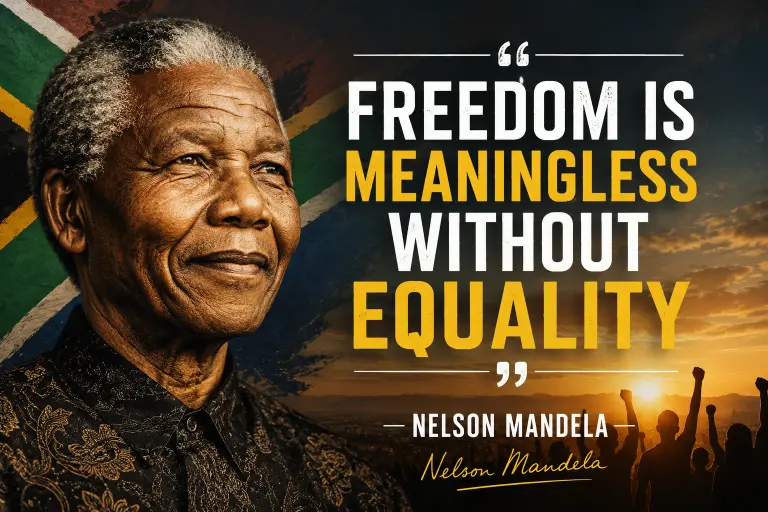 Freedom Is Meaningless Without Equality" "Nelson Mandela
