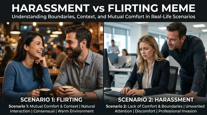 Harassment vs Flirting Meme